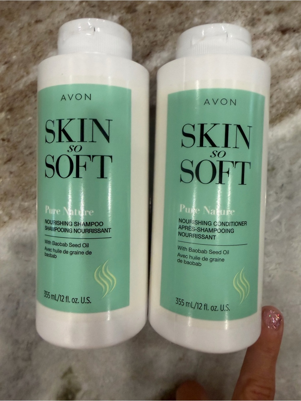 Avon Skin So Soft White Bottles with Mint Labels